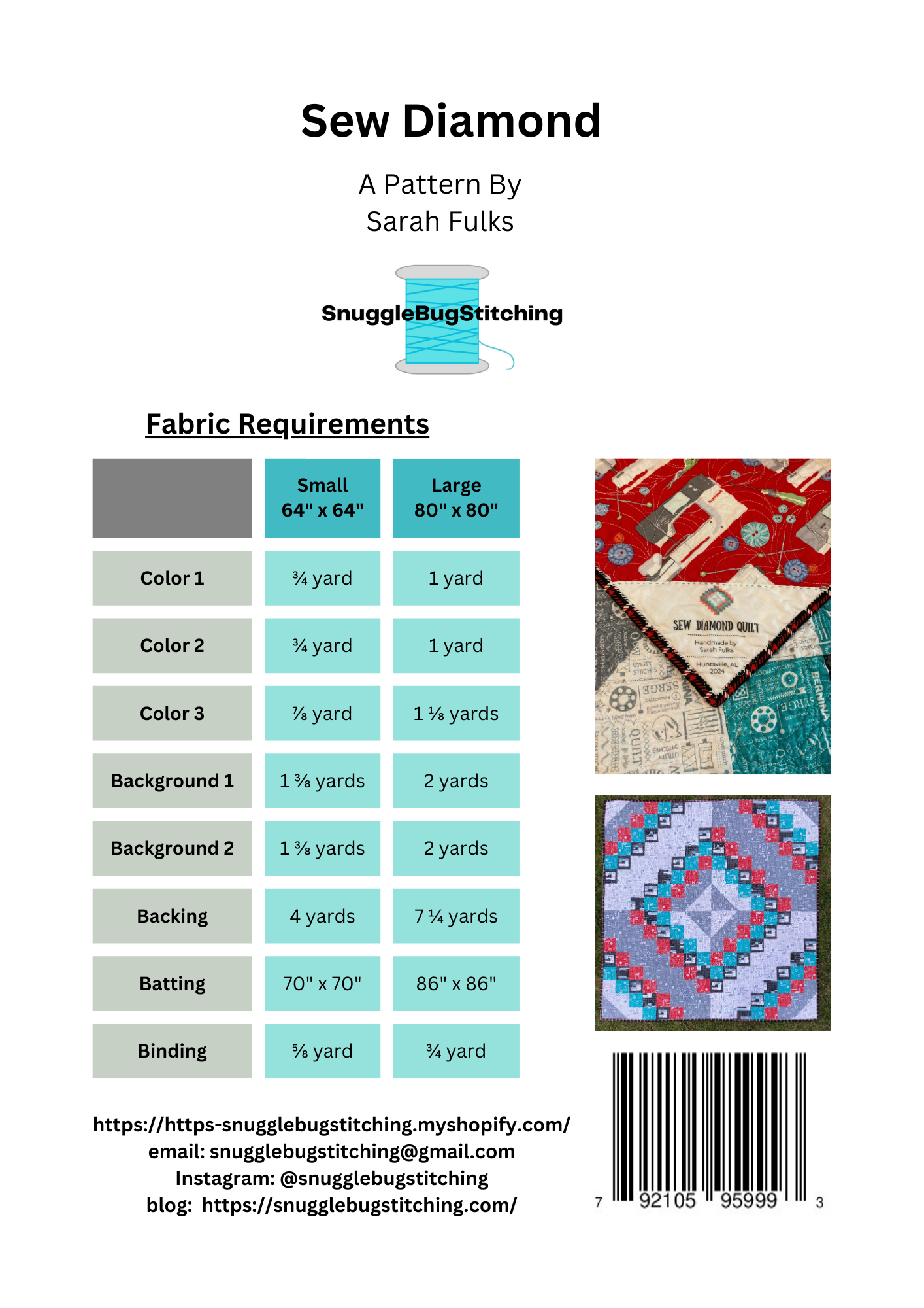 Sew Diamond Quilt - PDF Quilt Pattern