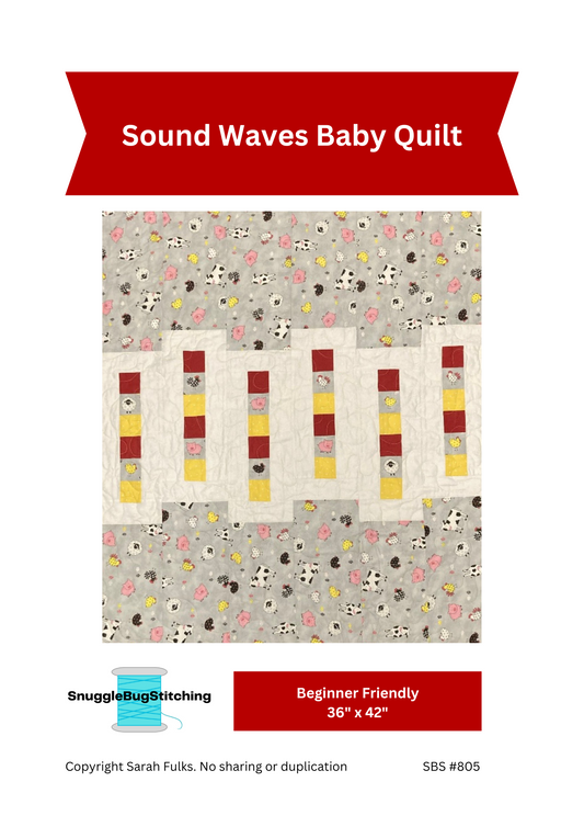 Sound Waves Baby Quilt - Paper pattern